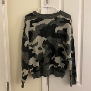 NWOT Lucky Brand Camo Crewneck Sweater